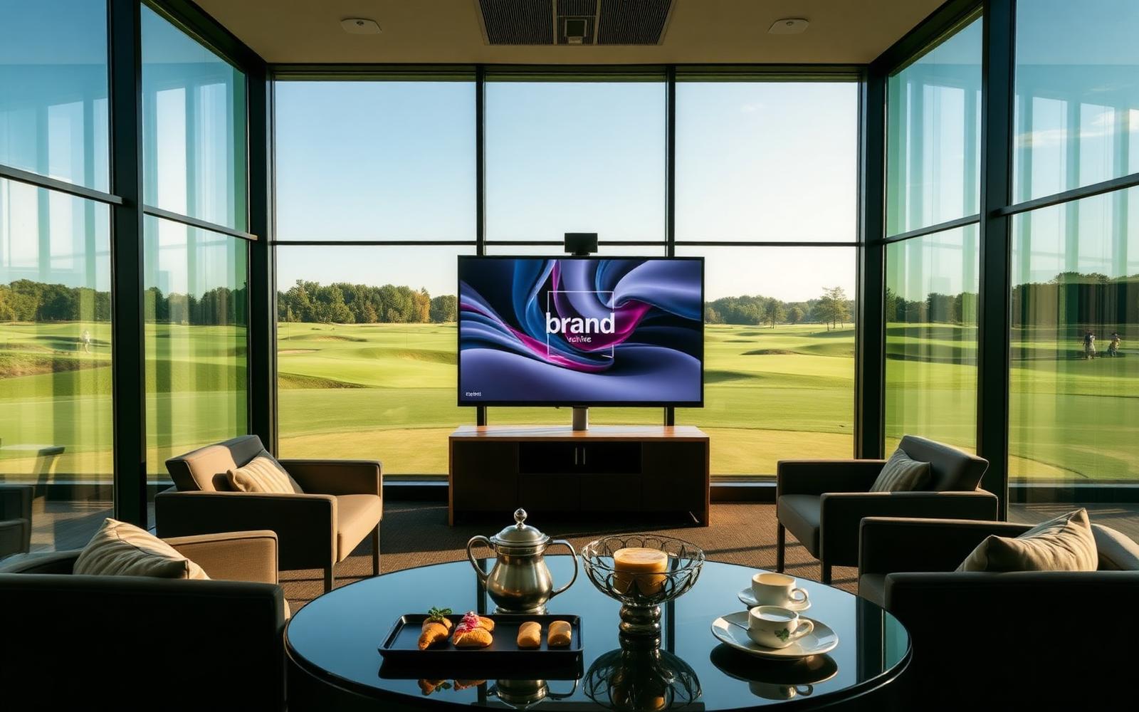Business presentation in a glass-walled meeting room